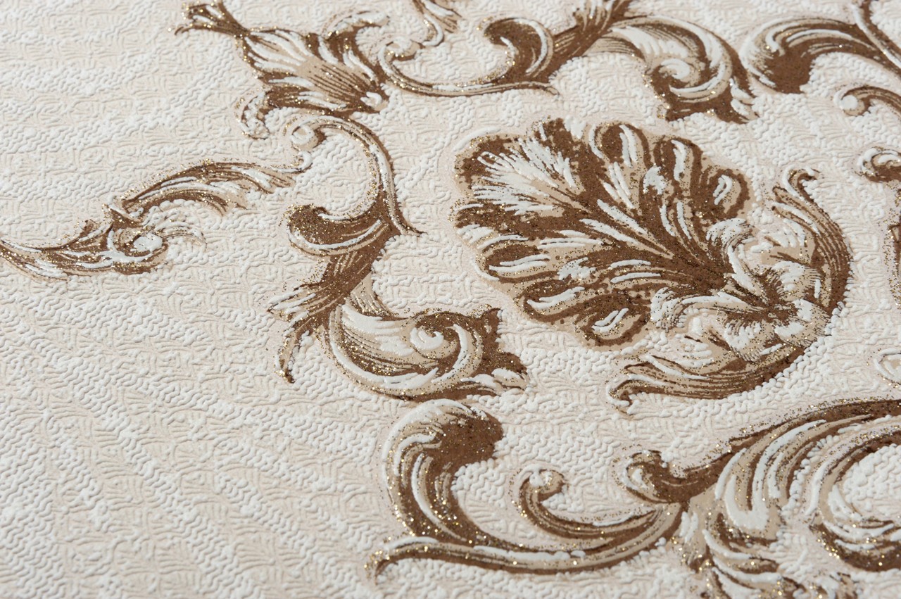 Vinyl Foam wallpaper on non-woven base Vinil Lankaran KFS 3-1526 Light-Beige-Brown 10,05 x 0,53 m