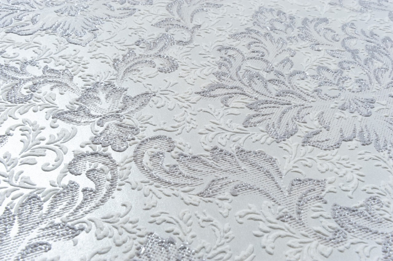 Vinyl Foam wallpaper on non-woven base Vinil Golden DHV-1490/1 White 10,05 x 1,06 m