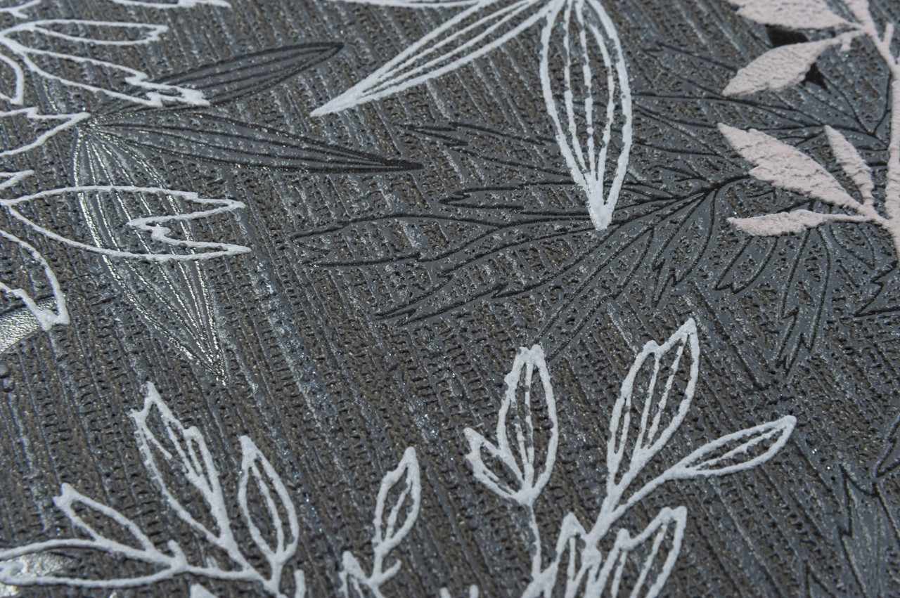Vinyl Foam wallpaper on non-woven base Vinil Cashmere DHV-1594/6 Dark Gray 10,05 x 1,06 m