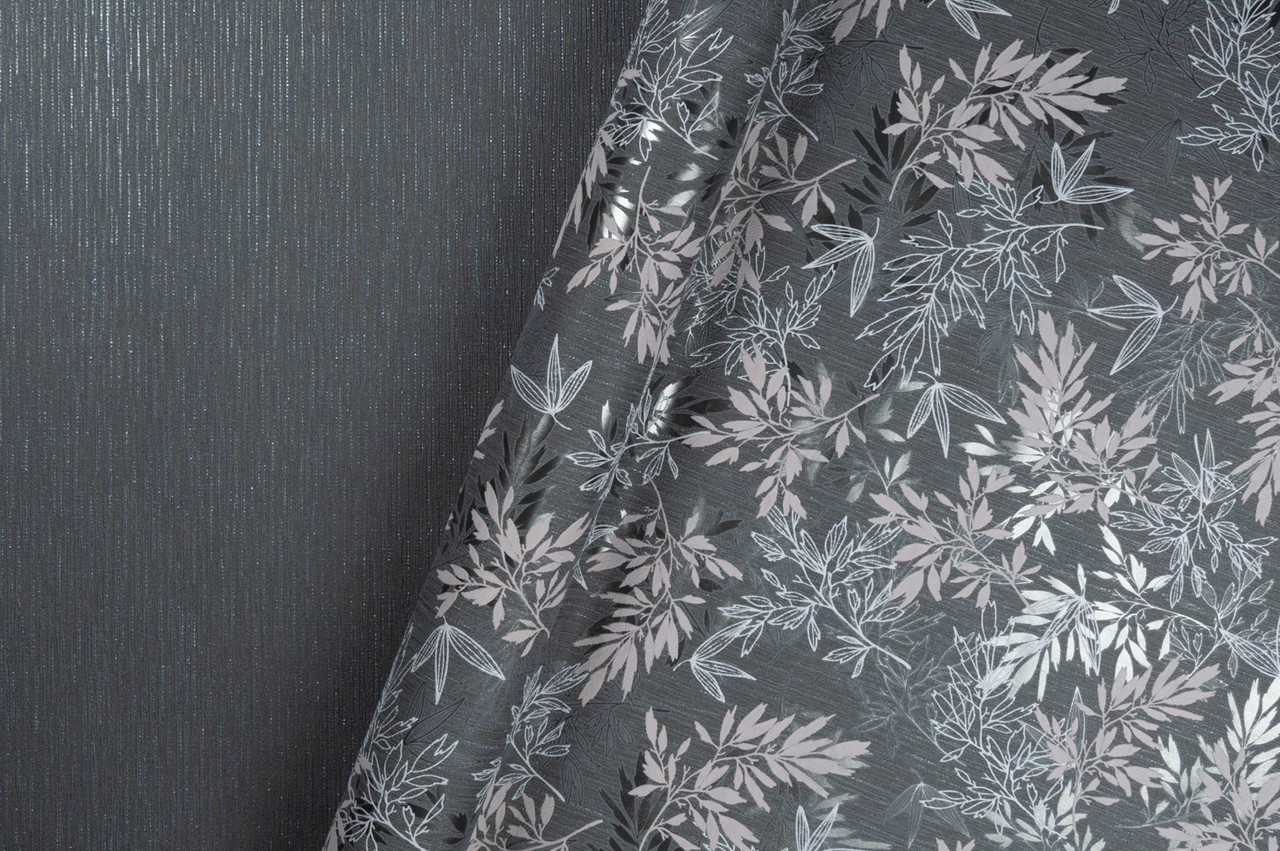 Vinyl Foam wallpaper on non-woven base Vinil Cashmere DHV-1594/6 Dark Gray 10,05 x 1,06 m