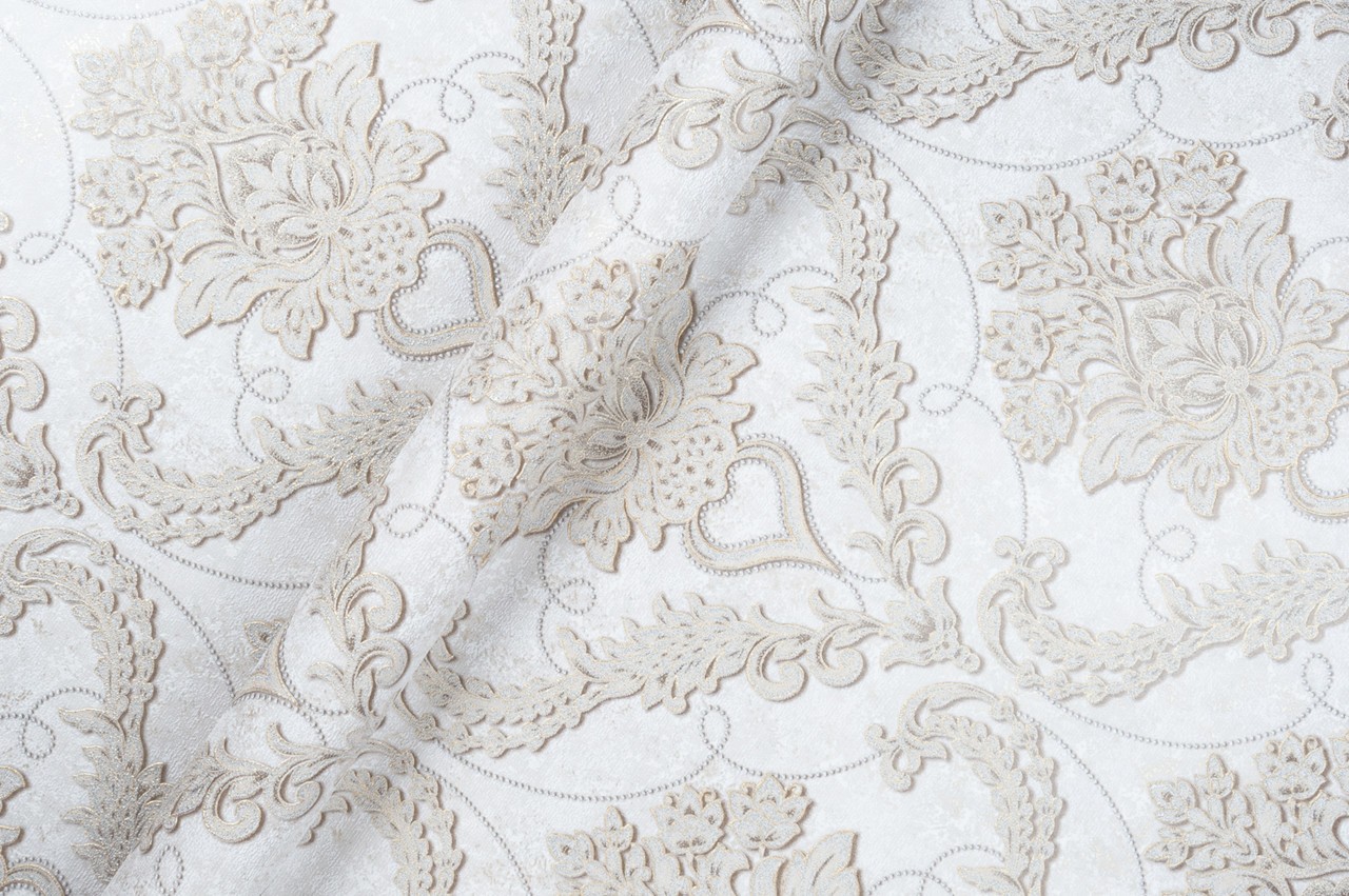 Vinyl Foam wallpaper on non-woven base Vinil Avery DHV-1593/2 White 10,05 x 1,06 m