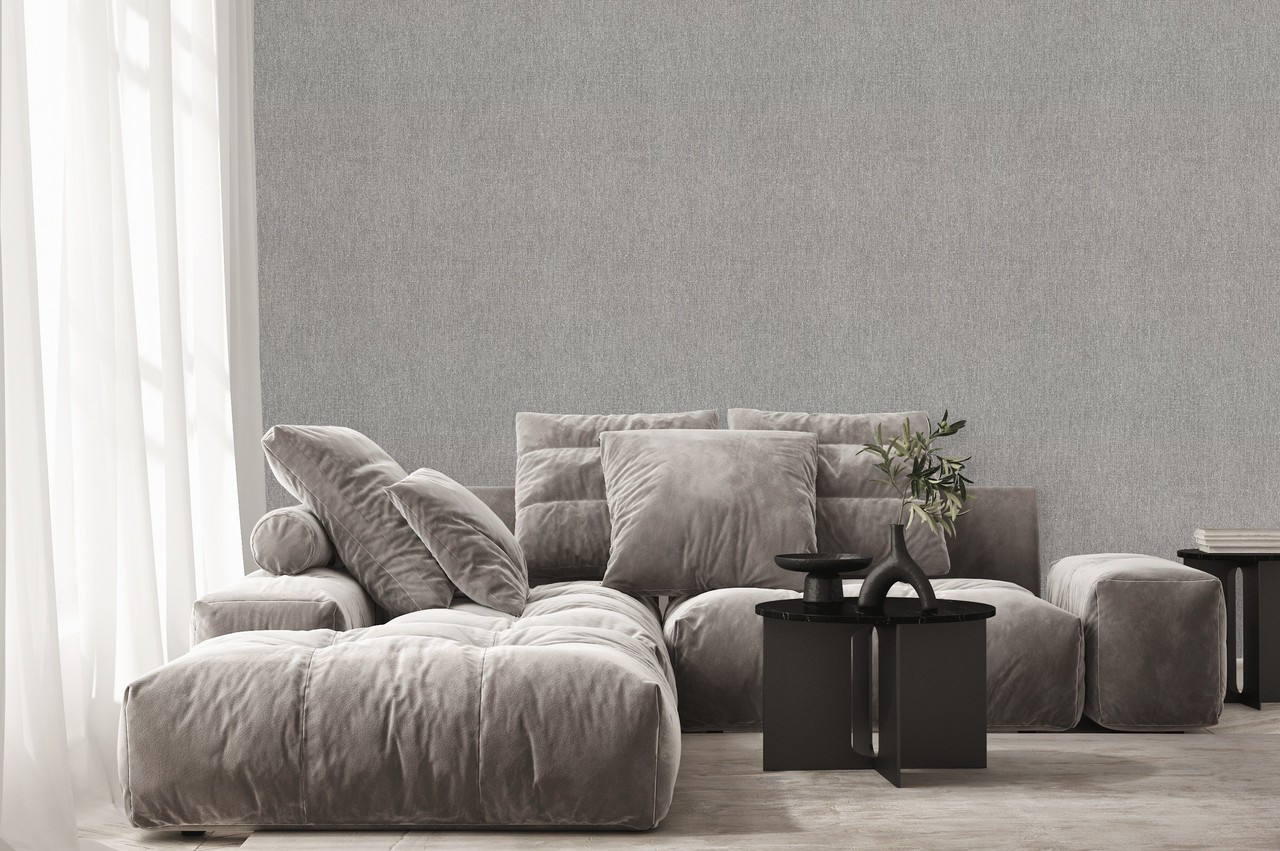 Hot Embossed wallpaper on Non-Woven Base Vinil Jute SHT 3-1555 Light-Gray 10,05 x 1,06 m