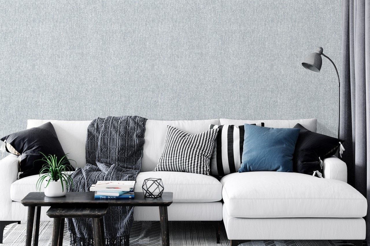 Hot Embossed wallpaper on Non-Woven Base Vinil Jute SHT 4-1555 Gray-White 10,05 x 1,06 m