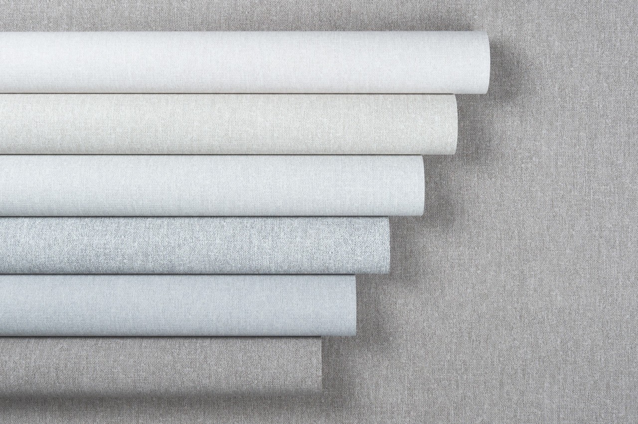 Hot Embossed wallpaper on Non-Woven Base Vinil Jute SHT 4-1555 Gray-White 10,05 x 1,06 m