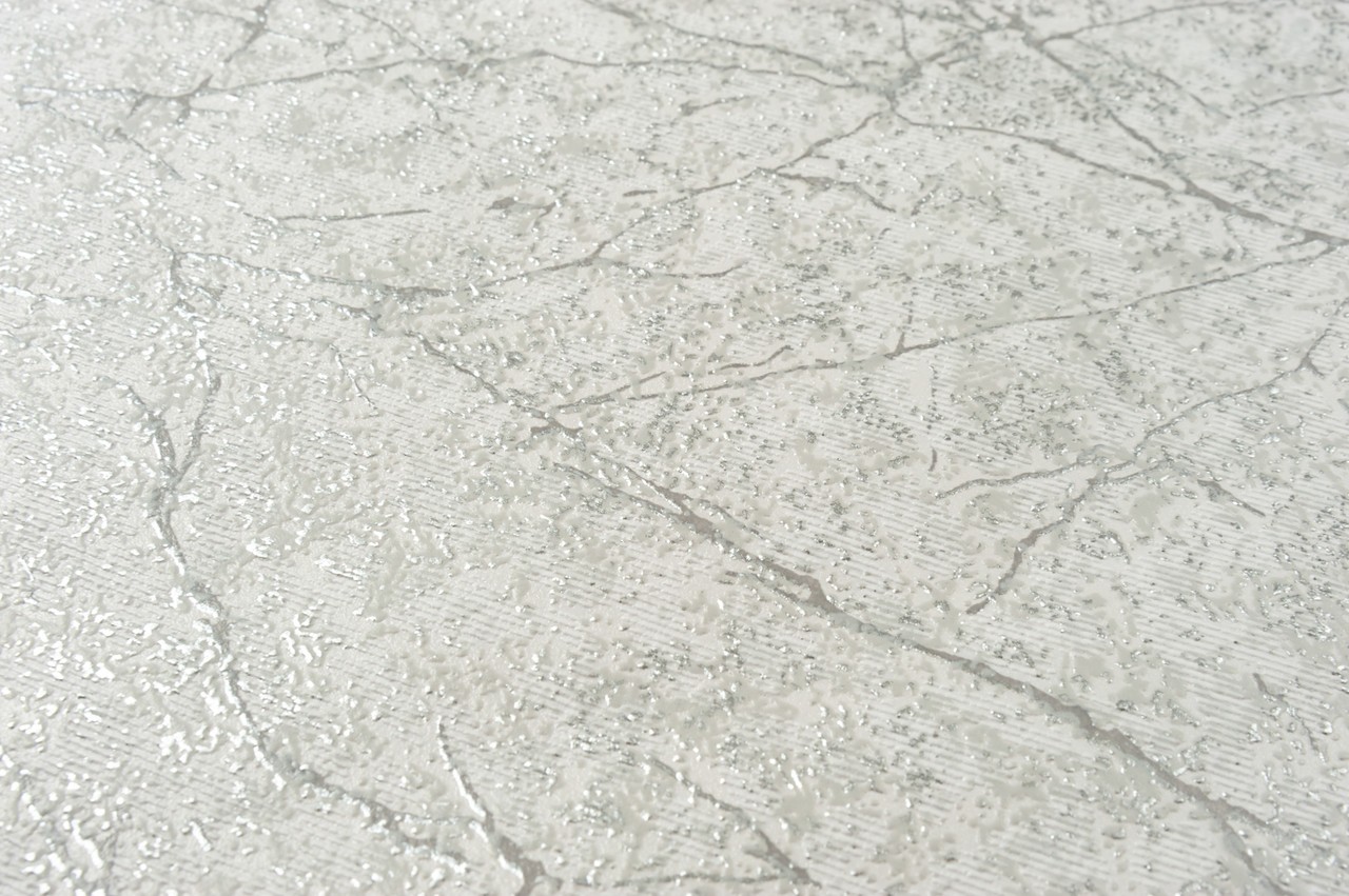 Vinyl Foam wallpaper on non-woven base Vinil Klein  DHS-1412/4 Light-Gray-Silver 10,05 x 1,06 m