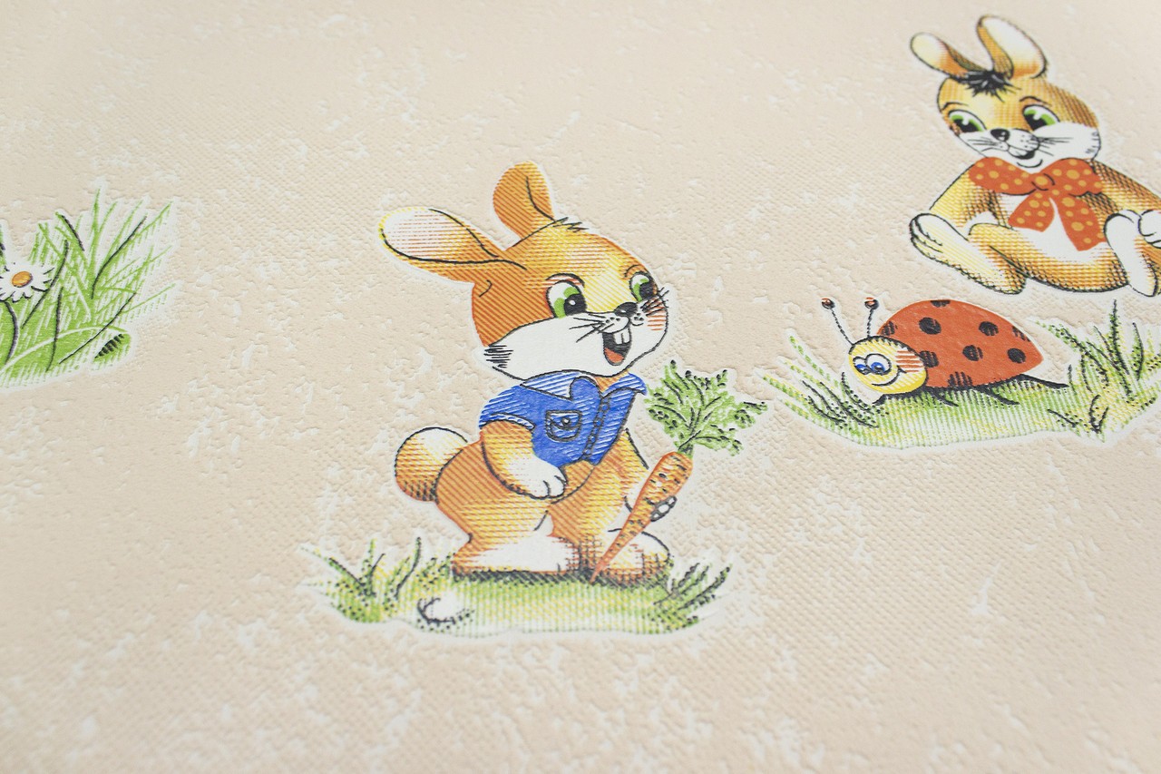 Vinyl Foam wallpaper on paper backing Vinil Bunnies WKS 1-1337 Pearch 10,05 x 0,53 m