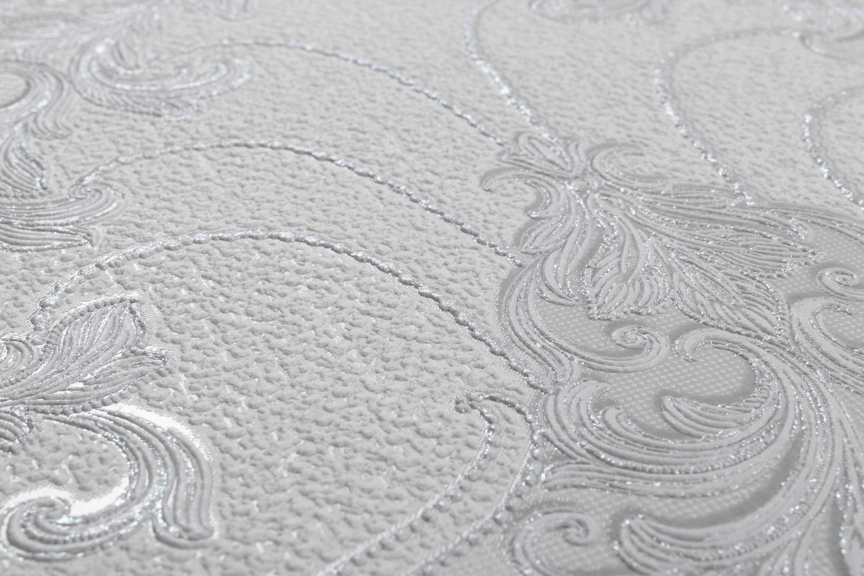 Vinyl Foam wallpaper on non-woven base Vinil Atreyu DHV-1485/2 Gray-White 10,05 x 1,06 m