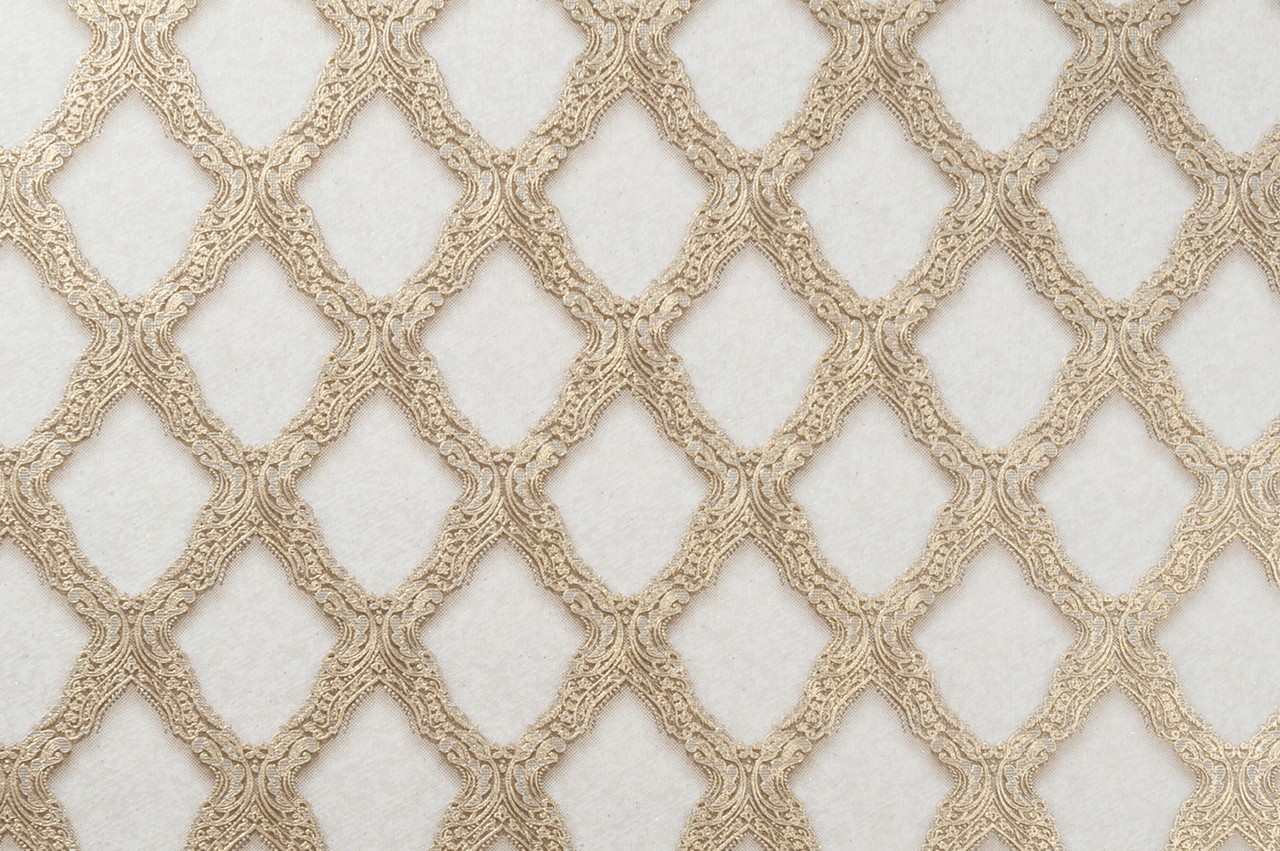 Vinyl Foam wallpaper on non-woven base Vinil CHARLOTTE KFV 2-1622 Pearl-Golden-Silver 10,05 x 0,53