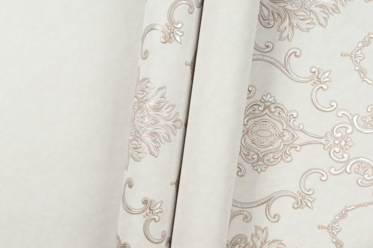 Vinyl Foam wallpaper on non-woven base Vinil Zan KFP 1-1519 White-Brown 10,05 x 0,53 m
