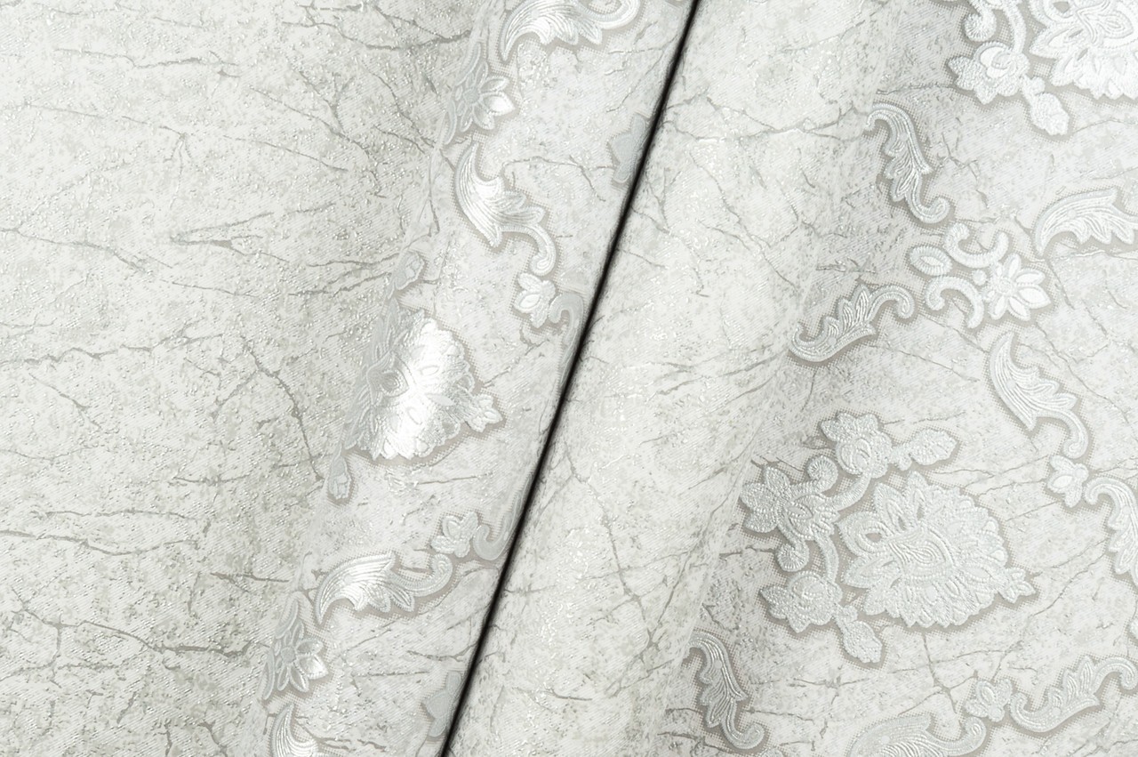Vinyl Foam wallpaper on non-woven base Vinil Klein KFS 4-1524 Light-Gray-Silver 10,05 x 0,53 m