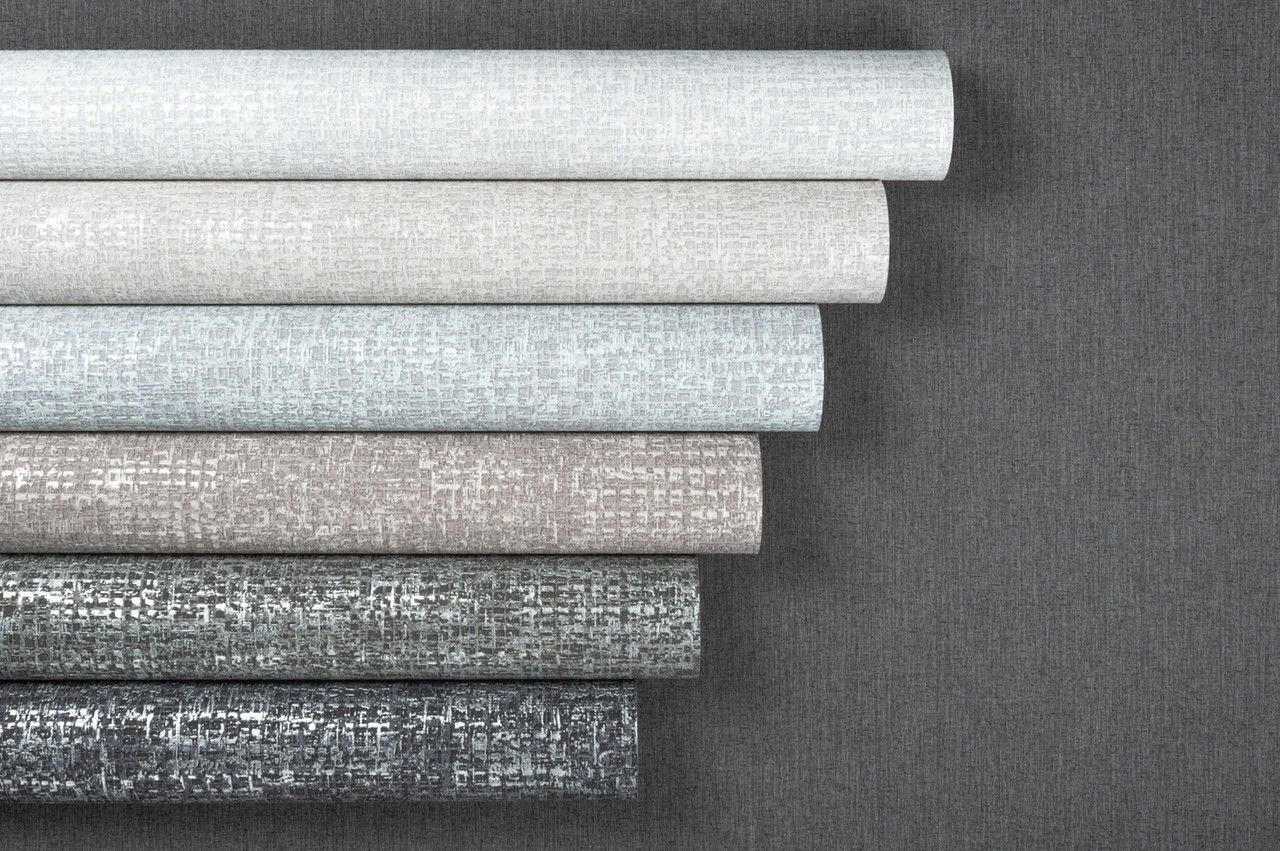 Hot Embossed wallpaper on Non-Woven Base Vinil Ostin SHT 6-1557 Black 10,05 x 1,06 m