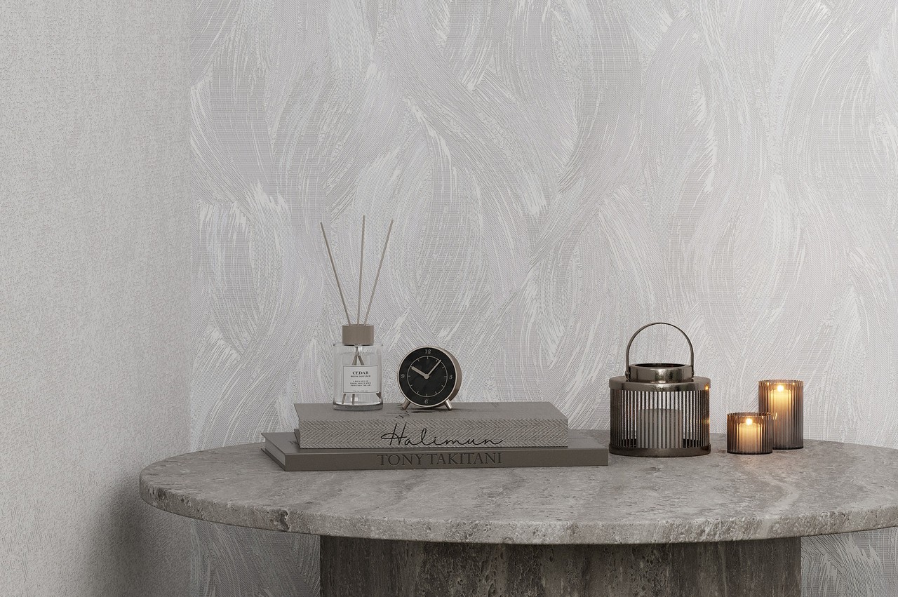 Vinyl Foam wallpaper on non-woven base Vinil Aqua DHN-1642/2 Light-Gray 10,05 x 1,06 m