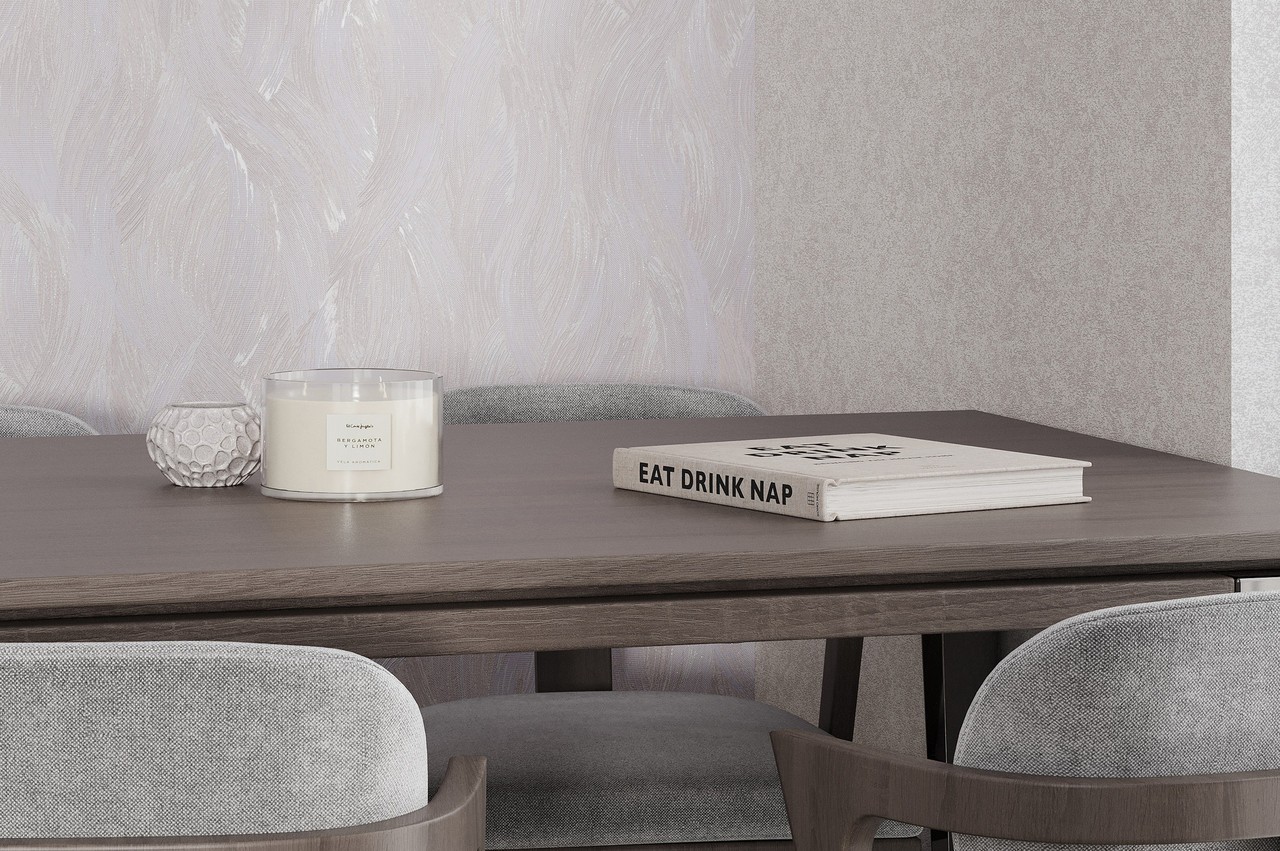 Vinyl Foam wallpaper on non-woven base Vinil Aqua DHN-1642/3 Cold-Beige 10,05 x 1,06 m