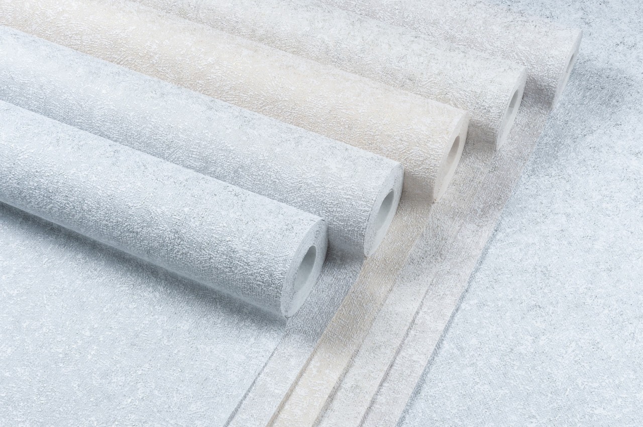 Vinyl Foam wallpaper on non-woven base Vinil Pure DHL-1652/2 Gray-Beige (1,06С…10,05 m)
