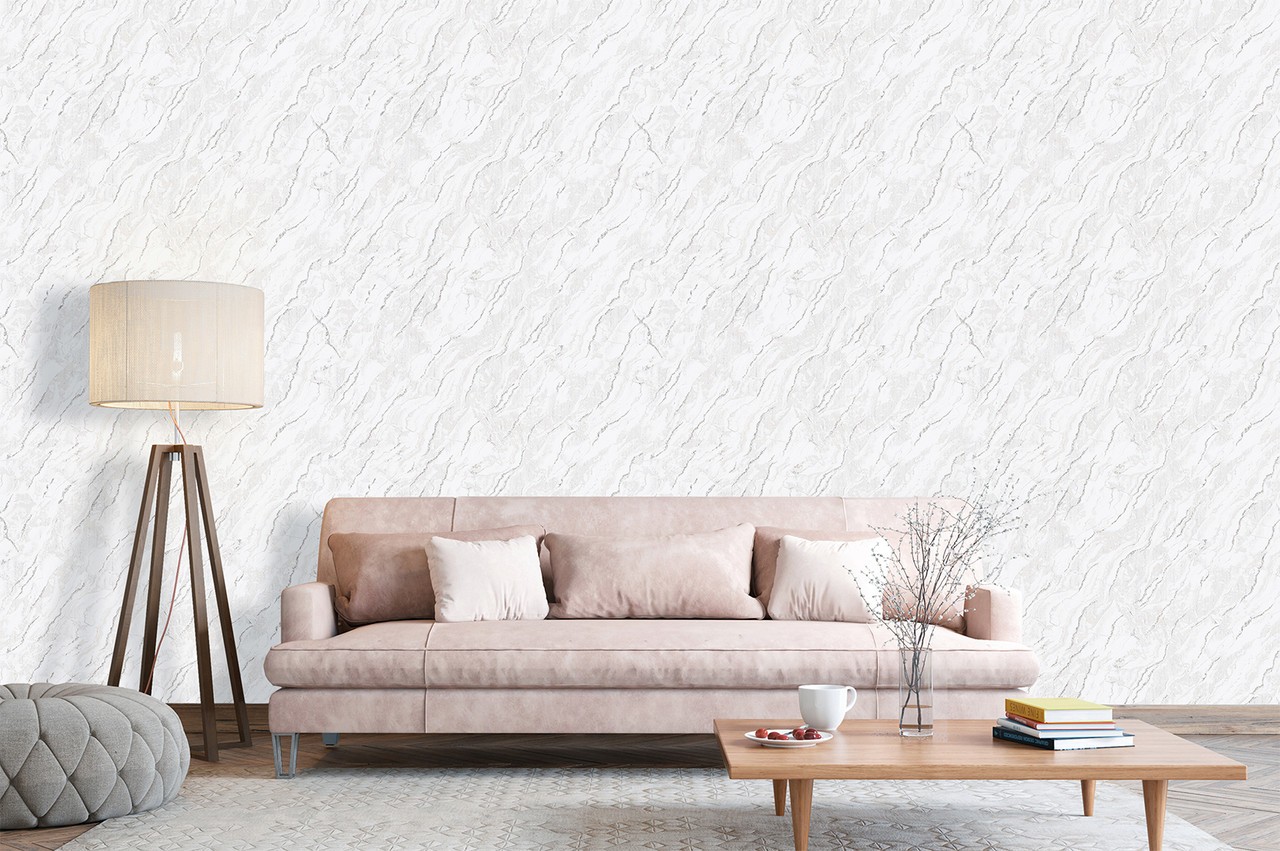 Vinyl Foam wallpaper on non-woven base Vinil Lagoona DHL-1651/2 White (1,06С…10,05 m)