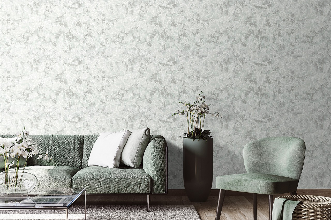 Vinyl Foam wallpaper on non-woven base Vinil Lagoona  DHS-1585/5 Gray-Green (1,06С…10,05 m)