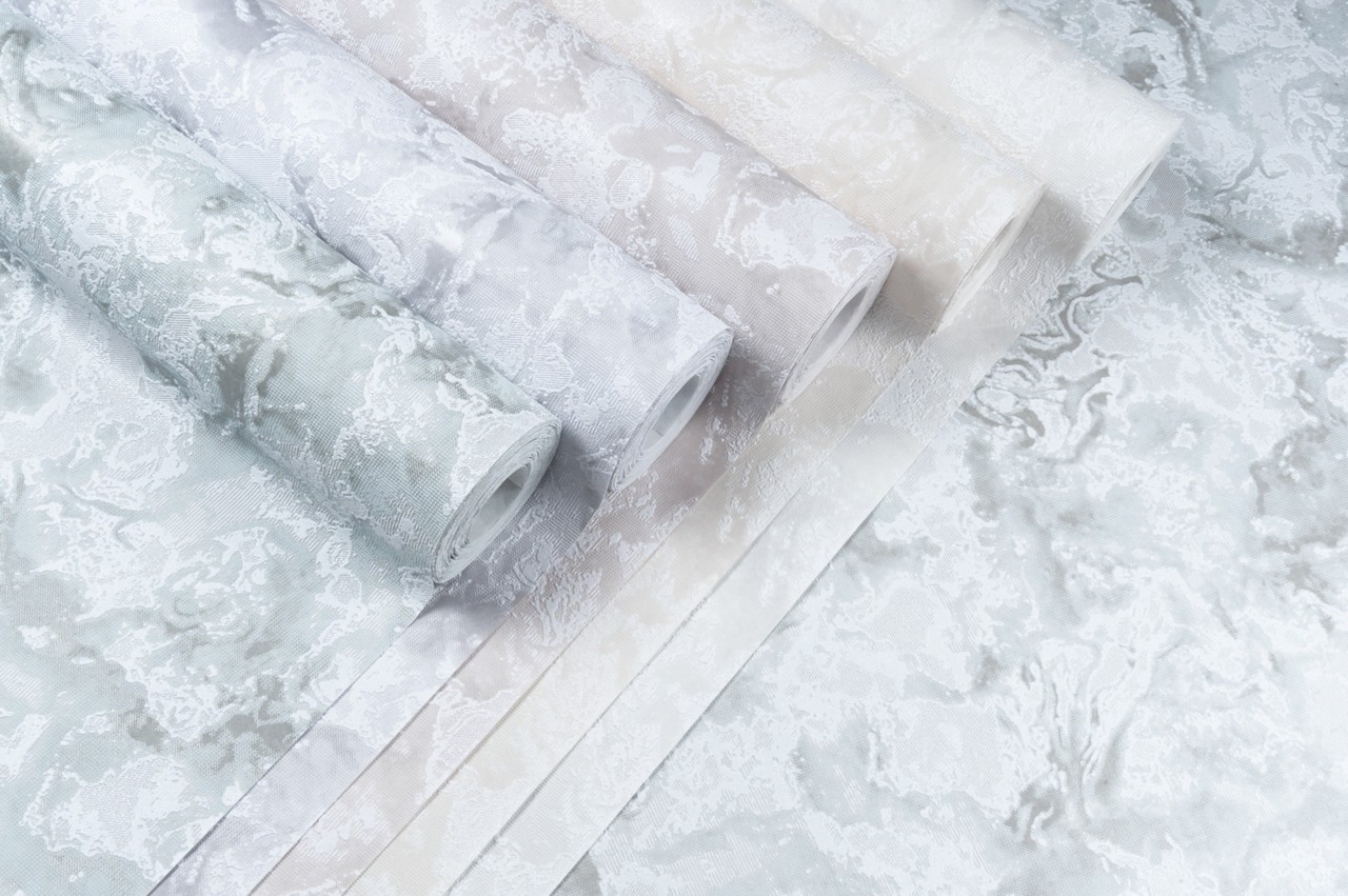 Vinyl Foam wallpaper on non-woven base Vinil Lagoona  DHS-1585/1 White (1,06С…10,05 m)