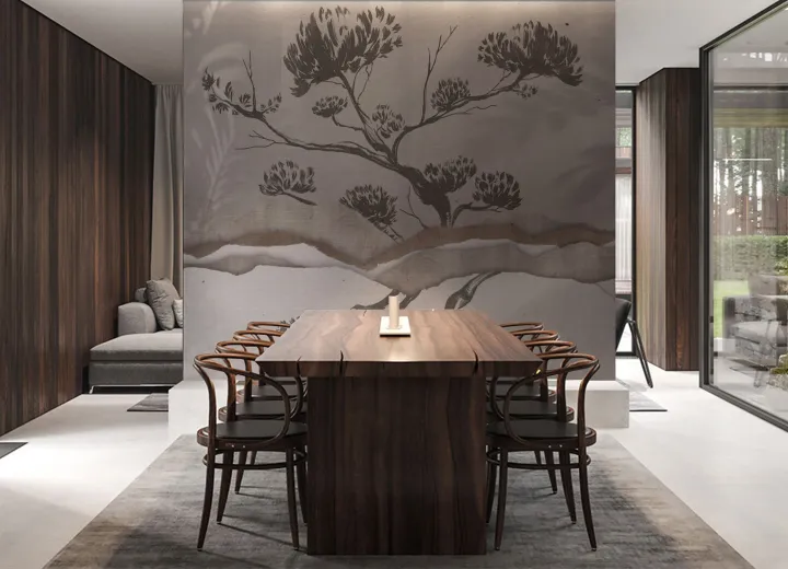 Bonsai Wallpaper – Elegant Japanese Minimalist Design for Your Interior